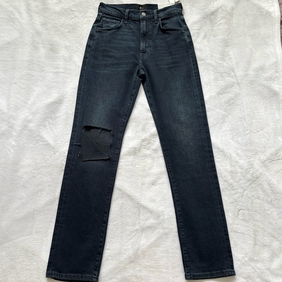 7 FOR ALL MANKIND Easy Fit Slim High Rise Dark Wash Denim Jeans--26 - Picture 7 of 16